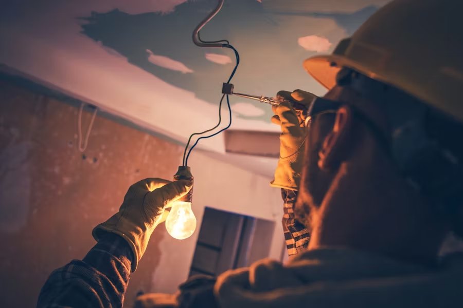 Electrician at work